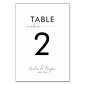 Numéro De Table Mariage élégant de typographie de script (Dos)