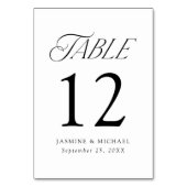 Numéro De Table Mariage élégant de typographie noire moderne (Par défaut)