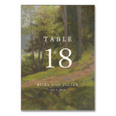 Numéro De Table Mariage Élégant en Forêt Rustique (Dos)