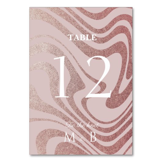 Numéro De Table Mariage Élégant en Or Rose Liquide (Par défaut)