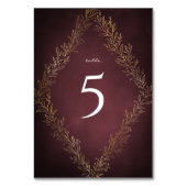 Numéro De Table Mariage élégant et botanique en or doré (Dos)