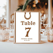 Numéro De Table Mariage élégant et chic Boho Western Cowboy