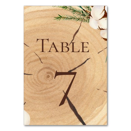 Numéro De Table Mariage élégant et chic en bois rustique découpé (Par défaut)