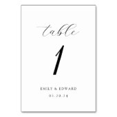 Numéro De Table Mariage élégant et moderne (Dos)