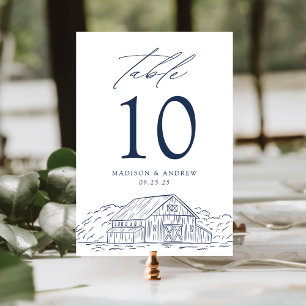 Numéro De Table Mariage Élégant et Rustique dans une Grange de Sty