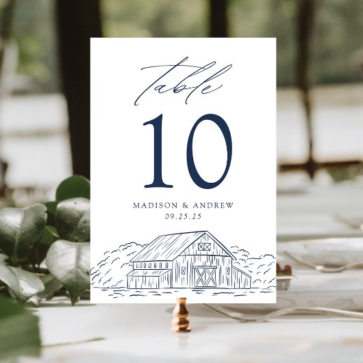 Numéro De Table Mariage Élégant et Rustique dans une Grange de Sty