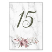 Numéro De Table Mariage Élégant Marbre Floral Aquarelle (Par défaut)