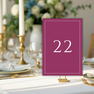 Numéro De Table Mariage Élégant Minimaliste Bourgogne