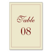 Numéro De Table Mariage Élégant Minimaliste Écriture Ivory & Rouge (Par défaut)