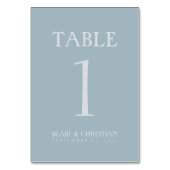 Numéro De Table Mariage élégant moderne bleu côtier (Par défaut)