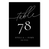 Numéro De Table Mariage élégant moderne écriture noir (Par défaut)
