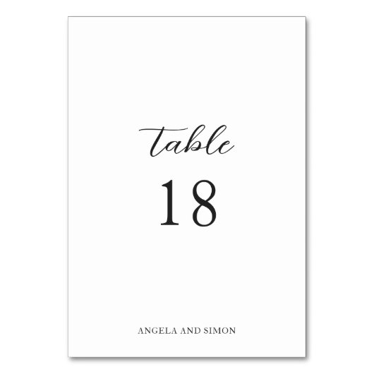 Numéro De Table Mariage Élégant Moderne Neutre (Par défaut)