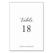 Numéro De Table Mariage Élégant Moderne Neutre (Dos)