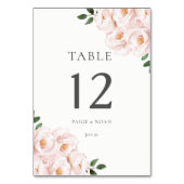 Numéro De Table Mariage Élégant Moderne Table Fleur Rose (Dos)