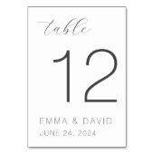 Numéro De Table Mariage élégant personnalisé (Dos)