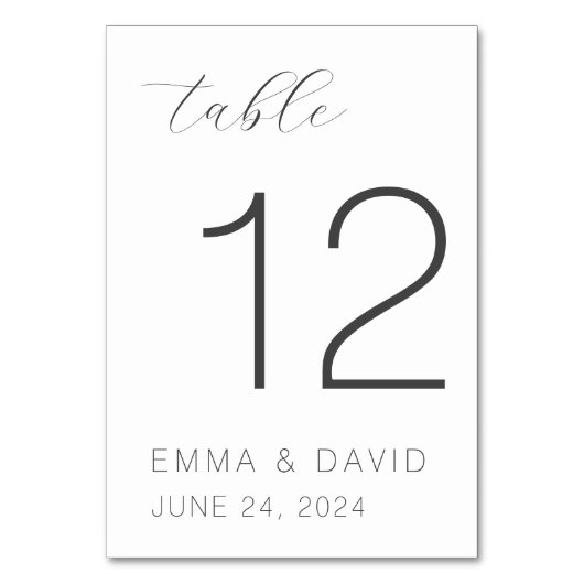 Numéro De Table Mariage élégant personnalisé (Par défaut)