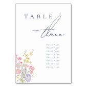 Numéro De Table Mariage Élégant Poussiéreux Bleu Script (Par défaut)