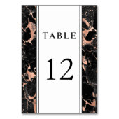 Numéro De Table Mariage Élégant Rose Gold Marbre Noir (Par défaut)