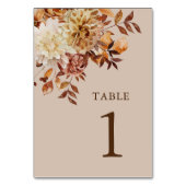 Numéro De Table Mariage Élégant Rustique d'Automne (Par défaut)