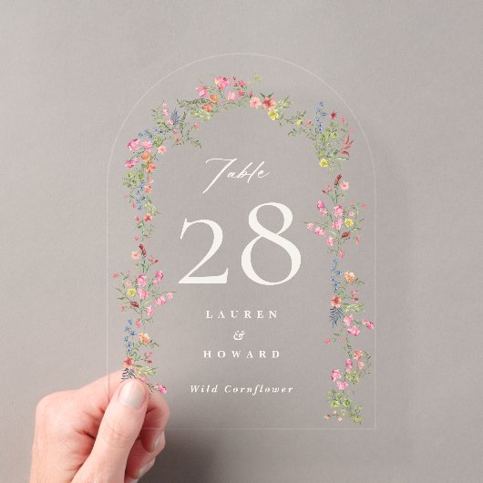 numéro de table mariage en acrylique avec arche fl (In situ (ordinateur de poche))