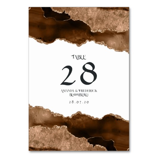 Numéro De Table Mariage en Agate Desert Gold (Par défaut)