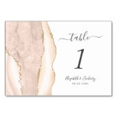Numéro De Table Mariage en Agate Ivory Gold (Devant)