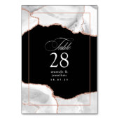 Numéro De Table Mariage en agate or blanc et rose (Dos)