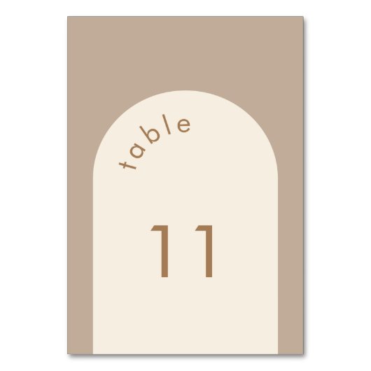 Numéro De Table Mariage en arc beige de sable géométrique minimali (Par défaut)