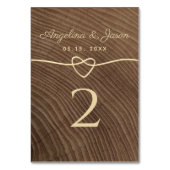 Numéro De Table Mariage en Bois Rustique (Dos)