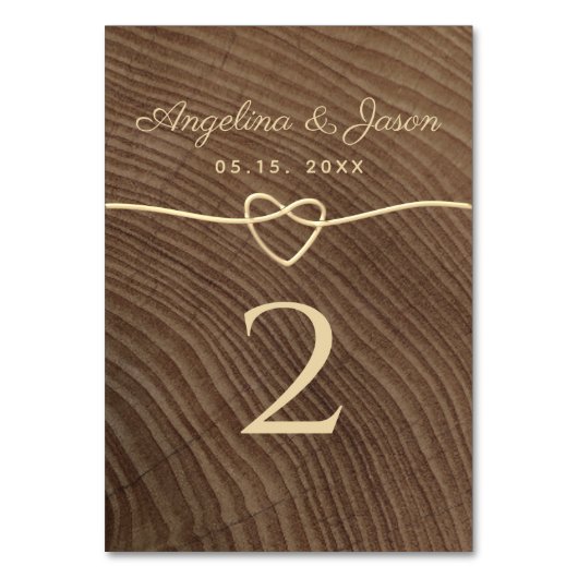 Numéro De Table Mariage en Bois Rustique (Par défaut)