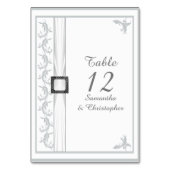 Numéro De Table Mariage en dentelle blanche gris clair et blanc da (Dos)