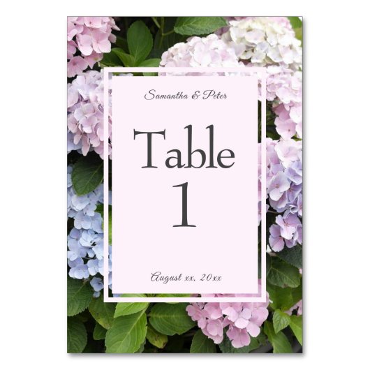 Numéro De Table Mariage en fleurs d'été Hydrangea (Par défaut)
