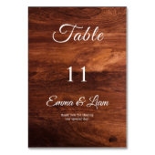 Numéro De Table Mariage en Grain de Bois de Grange Rustique (Dos)