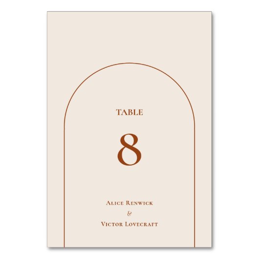 Numéro De Table Mariage en ivoire Boho Arch (Dos)
