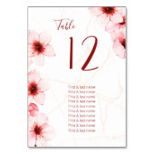 Numéro De Table Mariage en marbre cerise en fleurs (Par défaut)