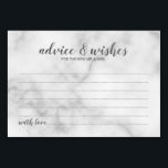 Numéro De Table Mariage en marbre élégant et élégant Conseils et s<br><div class="desc">Classy Elegant Marbre blanc Mariage Conseils et Voeux Carte avec titre en caractères de caractères gris modernes avec détails en caractères gris moderne sans serif police sur arrière - plan en marbre blanc. Parfait pour mariage,  baby shower,  fête d'anniversaire,  douche nuptiale,  fête de bachelorette et toutes les occasions spéciales.</div>