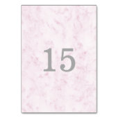 Numéro De Table Mariage en marbre rose vif (Dos)