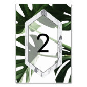Numéro De Table Mariage en marbre tropical Monstera (Dos)