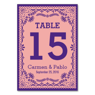 Numéro de table mariage en Papel Picado Design