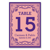 Numéro de table mariage en Papel Picado Design (Par défaut)
