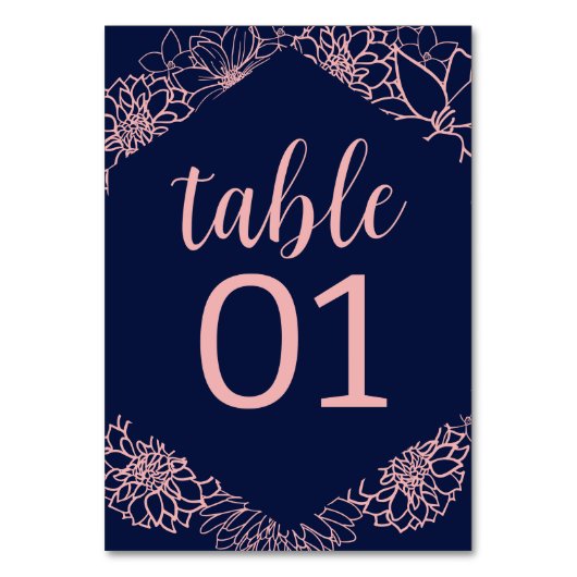 Numéro De Table Mariage en silhouette rose (Par défaut)