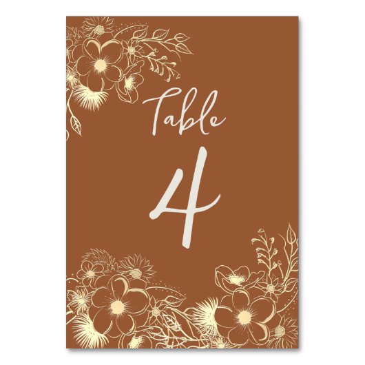 Numéro De Table Mariage en Terracotte Orange Brûlé (Par défaut)