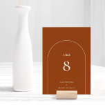 Numéro De Table Mariage en terre cuite Boho Arch simple<br><div class="desc">Ce design simple Boho Arch Terracotta Mariage Table Number présente une palette sophistiquée d'ivoire neutre, associée à de magnifiques mélanges et assortis d'options de terre cuite rouille, vert sauge et prune. L'élégance sobre de la typographie simple et des arches douces crée une esthétique apaisante et polie avec un style minimaliste...</div>