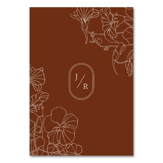 Numéro De Table Mariage en terre cuite Boho moderne (Dos)