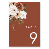 Numéro De Table Mariage en terre cuite fleurie de Bohême moderne (Dos)