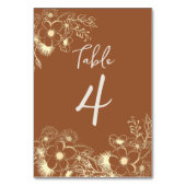 Numéro De Table Mariage en terre cuite orange brûlée (Dos)