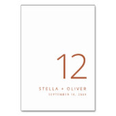 Numéro De Table Mariage en terre cuite rustique moderne (Dos)