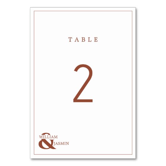 Numéro De Table Mariage en terre cuite rustique simple et moderne (Par défaut)