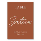 Numéro De Table Mariage en terre cuite Seize (Dos)