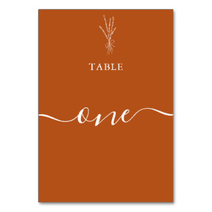 Numéro De Table Mariage en terre cuite simple et moderne